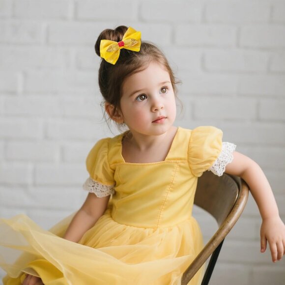 Princess Hair Bow Clips 4 Inch Kids Girls Party Gift Set Multi-colored - Picture 7 of 7